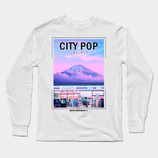 Vaporwave Aesthetic Mt. Fuji Mountain Long Sleeve T-Shirt